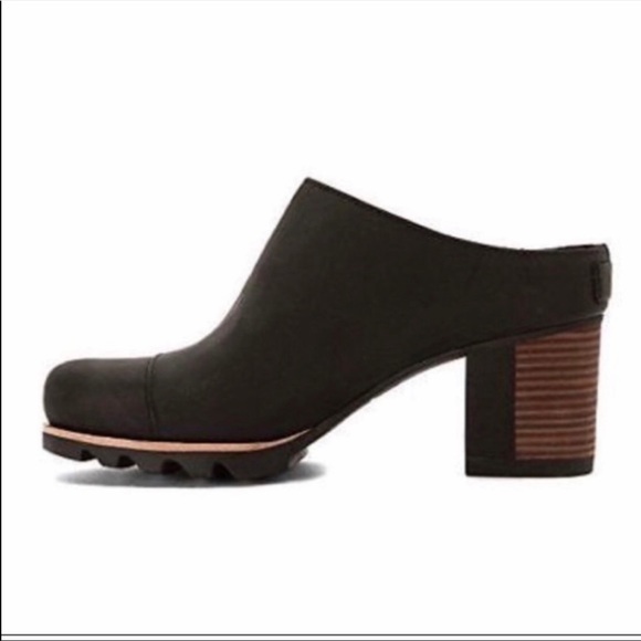 Sorel Shoes - Sorel Addington Black Slip On Block Heel Mule Clog